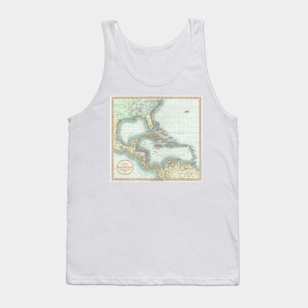 Vintage Map of The Caribbean (1803) Tank Top by Bravuramedia